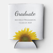 Gele Zonnebloemen Klasse van 2025 Afstuderen Blikjeskoeler (Voorkant)