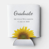Gele Zonnebloemen Klasse van 2025 Afstuderen Blikjeskoeler (Achterkant)
