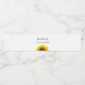 Gele Zonnebloemen Klasse van 2025 Afstuderen Waterfles Etiket (Enkel label)