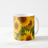 Gele zonnebloemen koffiemok (Voorkant rechts)