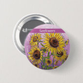 Gele zonnebloemen Kunst Ronde Button 5,7 Cm (Voorkant /achterkant)