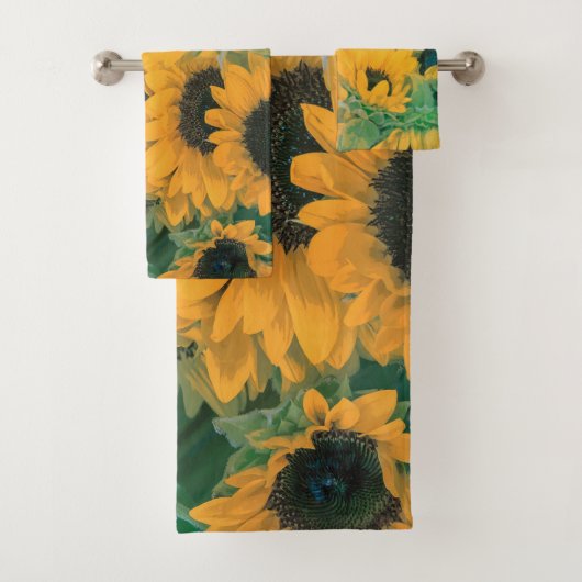 Gele Zonnebloemen Kunstwerk | Handdoekset Bad Handdoek (Insitu)