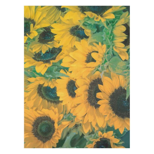  Gele Zonnebloemen Kunstwerk | Tablecloth Tafelkleed (Voorkant)