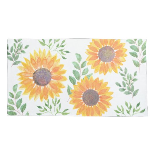 Gele zonnebloemen kussensloop (Achterkant)