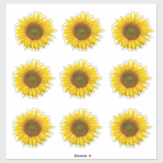 Gele zonnebloemen Land Sticker (Vel)