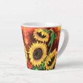 Gele Zonnebloemen Latte Mok (Rechterhoek)