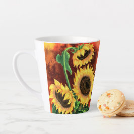 Gele Zonnebloemen Latte Mok