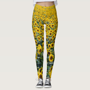 Gele zonnebloemen leggings