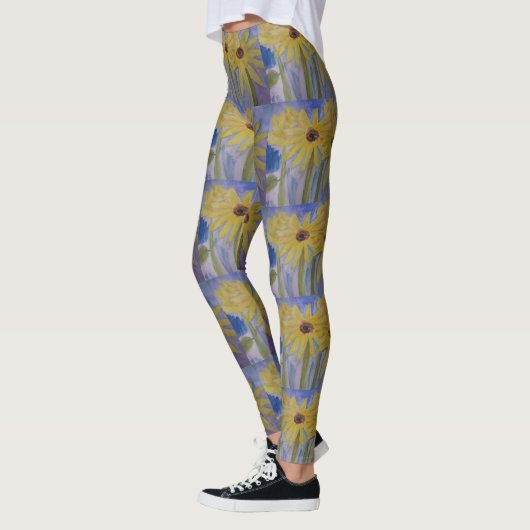 Gele zonnebloemen Leggings (Links)