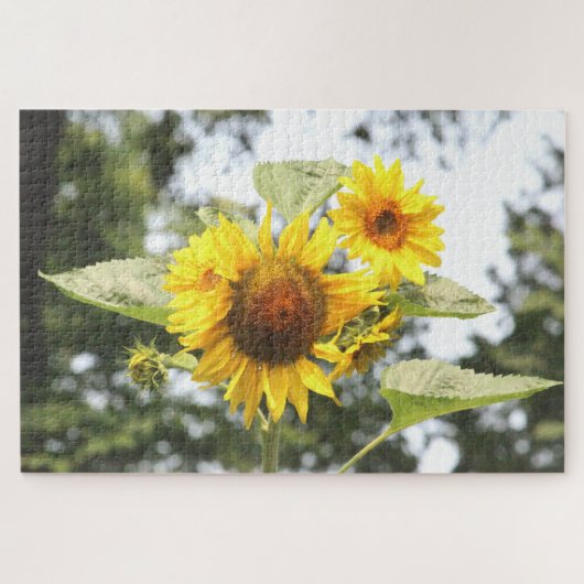 Gele zonnebloemen legpuzzel (Horizontaal)