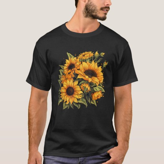 Gele Zonnebloemen Leuke zomerbloemen Bloemen Bloem T-shirt (Voorkant)
