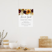 Gele zonnebloemen Liefde is Sweet Dessert Bar Sign Poster (Keuken)