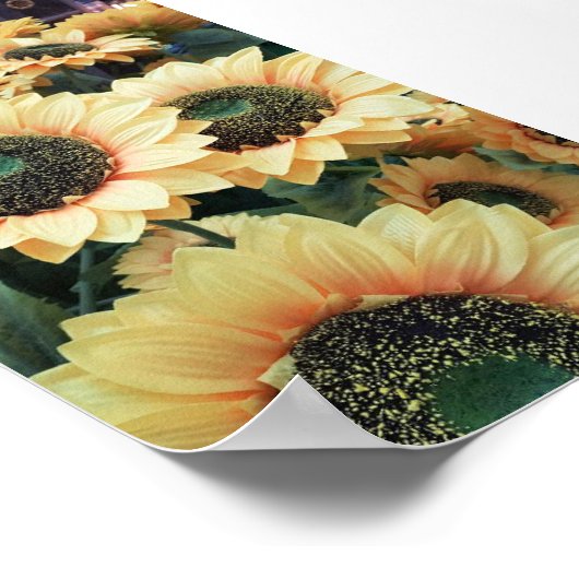 Gele zonnebloemen maken me blij poster (Hoek)