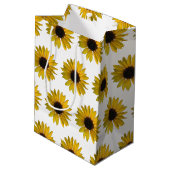 Gele zonnebloemen medium cadeauzakje (Achterkant Gekanteld)