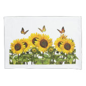 Gele Zonnebloemen met Vlinders Bloemen Kussensloop (Voorkant)