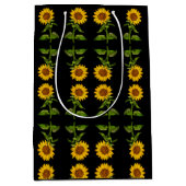 Gele zonnebloemen middelgrote cadezak medium cadeauzakje (Voorkant)