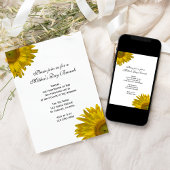 Gele zonnebloemen Moederdag Brunch Uitnodiging