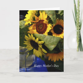 Gele Zonnebloemen Moederdag kaart