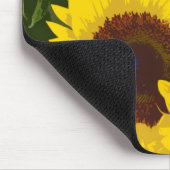 Gele zonnebloemen muismat (Hoek)