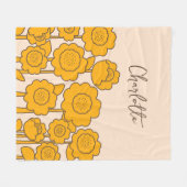 Gele Zonnebloemen naam Fleece Deken (Voorkant (Horizontaal))