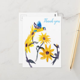 Gele Zonnebloemen Natuur Dank u Bloemen Briefkaart