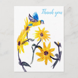 Gele Zonnebloemen Natuur Dank u Bloemen Briefkaart