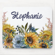 Gele zonnebloemen Navy Blue Floral Name