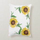 Gele zonnebloemen olifant meisje aangepaste naam k accent kussen (Achterkant (Verticaal))