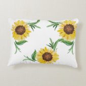 Gele zonnebloemen olifant meisje aangepaste naam k accent kussen (Achterkant)