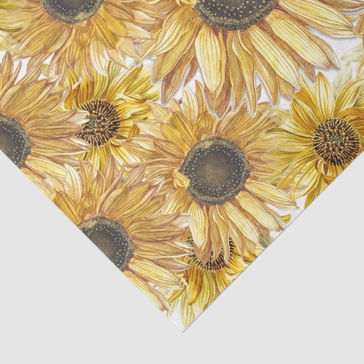  Gele Zonnebloemen Ontschrooiing Tissuepapier (Detail)