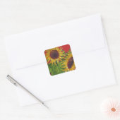Gele Zonnebloemen op Rode Sticker (Envelop)