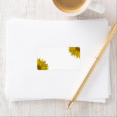 Gele zonnebloemen op wit etiket (Insitu)