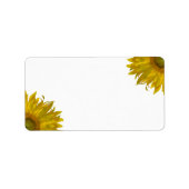 Gele zonnebloemen op wit etiket (Voorkant)
