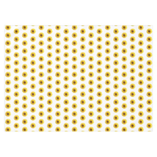 Gele zonnebloemen op witte tablet tafelkleed (Voorkant (Horizontaal))