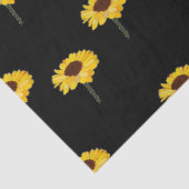 Gele zonnebloemen op zwart tissuepapier (Detail)