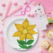 Gele zonnebloemen papieren bordje (Feest)