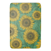 Gele zonnebloemen patroon badmat (Voorkant Verticaal)