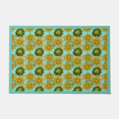 Gele zonnebloemen Patroon met Vloeiing en Buds Deurmat (Voorkant)