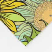 Gele zonnebloemen Patroon met Vloeiing en Buds Fleece Deken (Hoek)