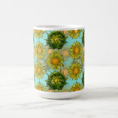 Gele zonnebloemen Patroon met Vloeiing en Buds Koffiemok (Center)