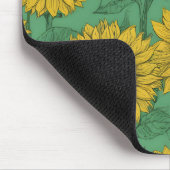 Gele zonnebloemen patroon muismat (Hoek)