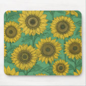 Gele zonnebloemen patroon muismat (Voorkant)