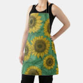 Gele zonnebloemen patroon schort (Insitu)