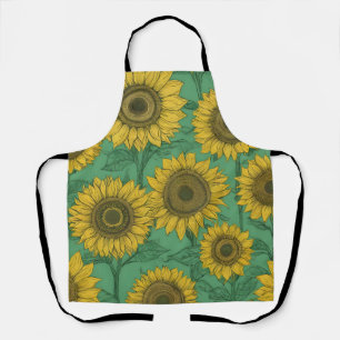 Gele zonnebloemen patroon schort