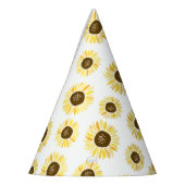 Gele zonnebloemen Pattern Floral Feesthoedjes (Links)