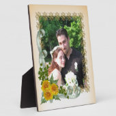 Gele zonnebloemen portretteren fotoplaque fotoplaat (Zijkant)