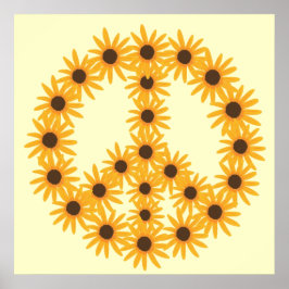 Gele zonnebloemen Posters voor het schilderen van 