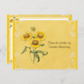 Gele Zonnebloemen Recept Kaarten (Voorkant / Achterkant)