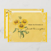 Gele zonnebloemen Recipe Kaarten (Voorkant / Achterkant)