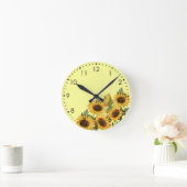 Gele zonnebloemen ronde klok (Huis)